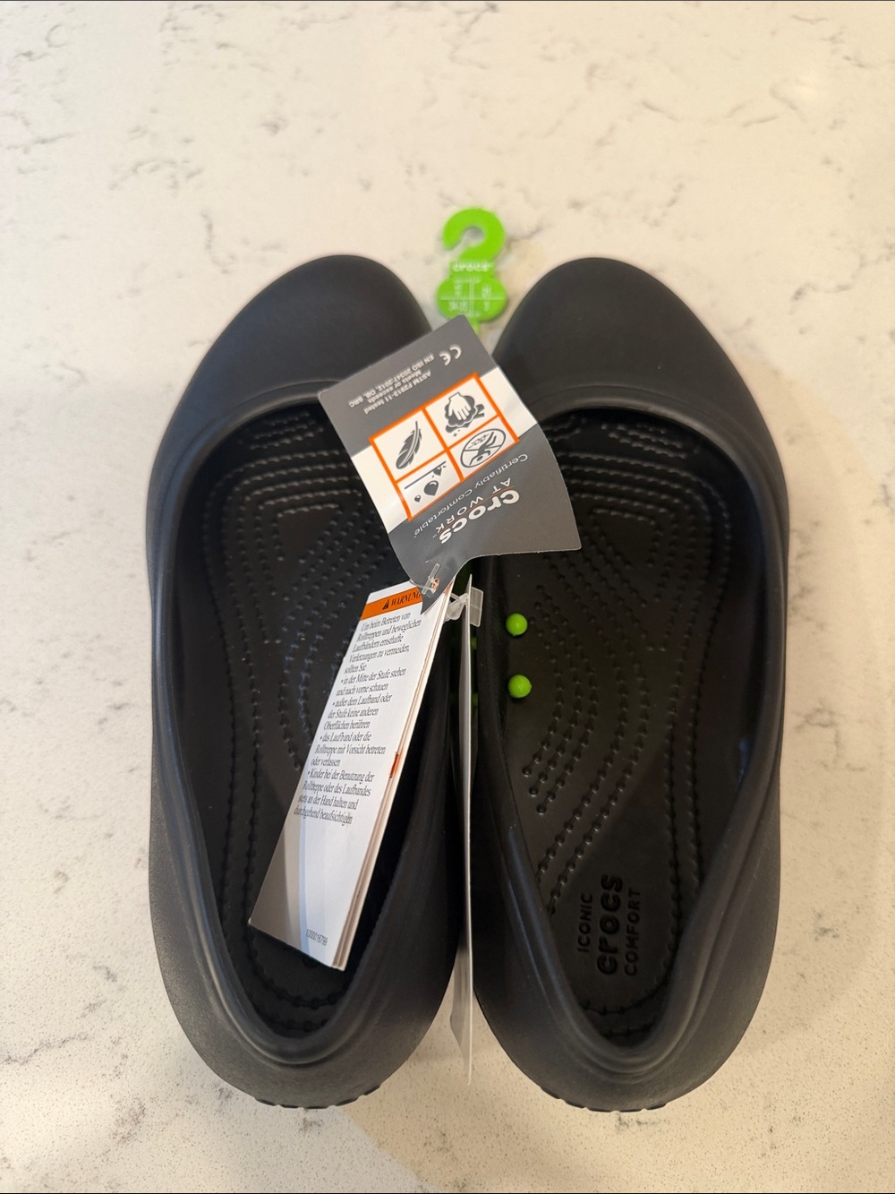 CROCS Women's Black Slip-On Ballet Flat - Foam Comfort